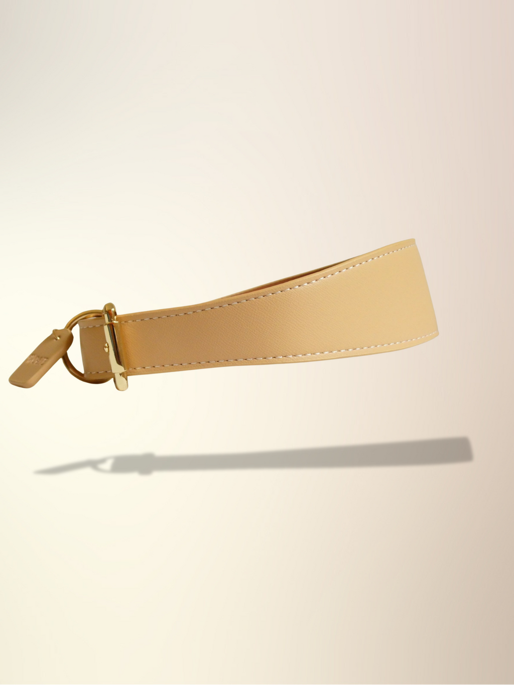 Beige veganistische leren halsband