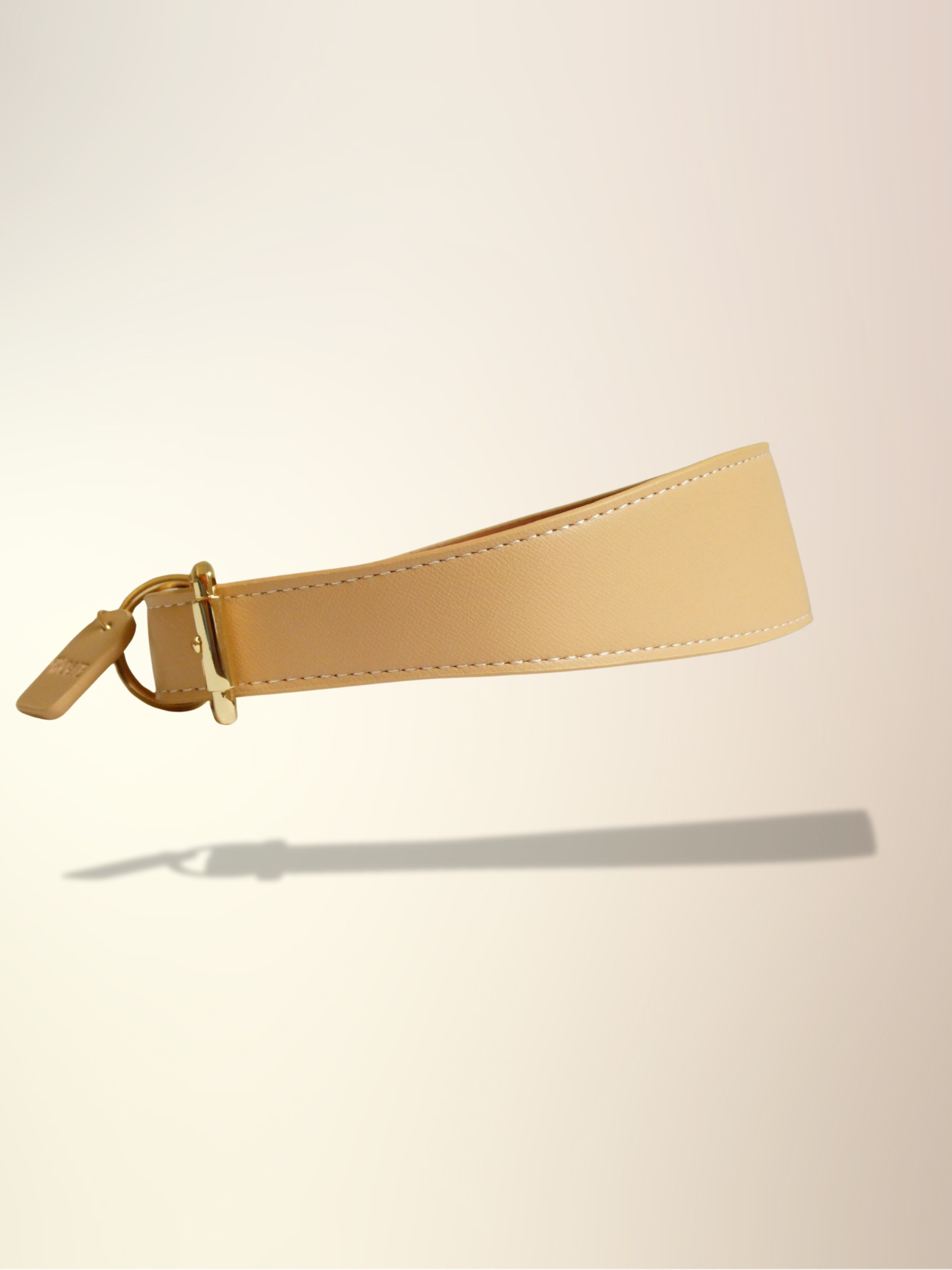 Beige veganistische leren halsband