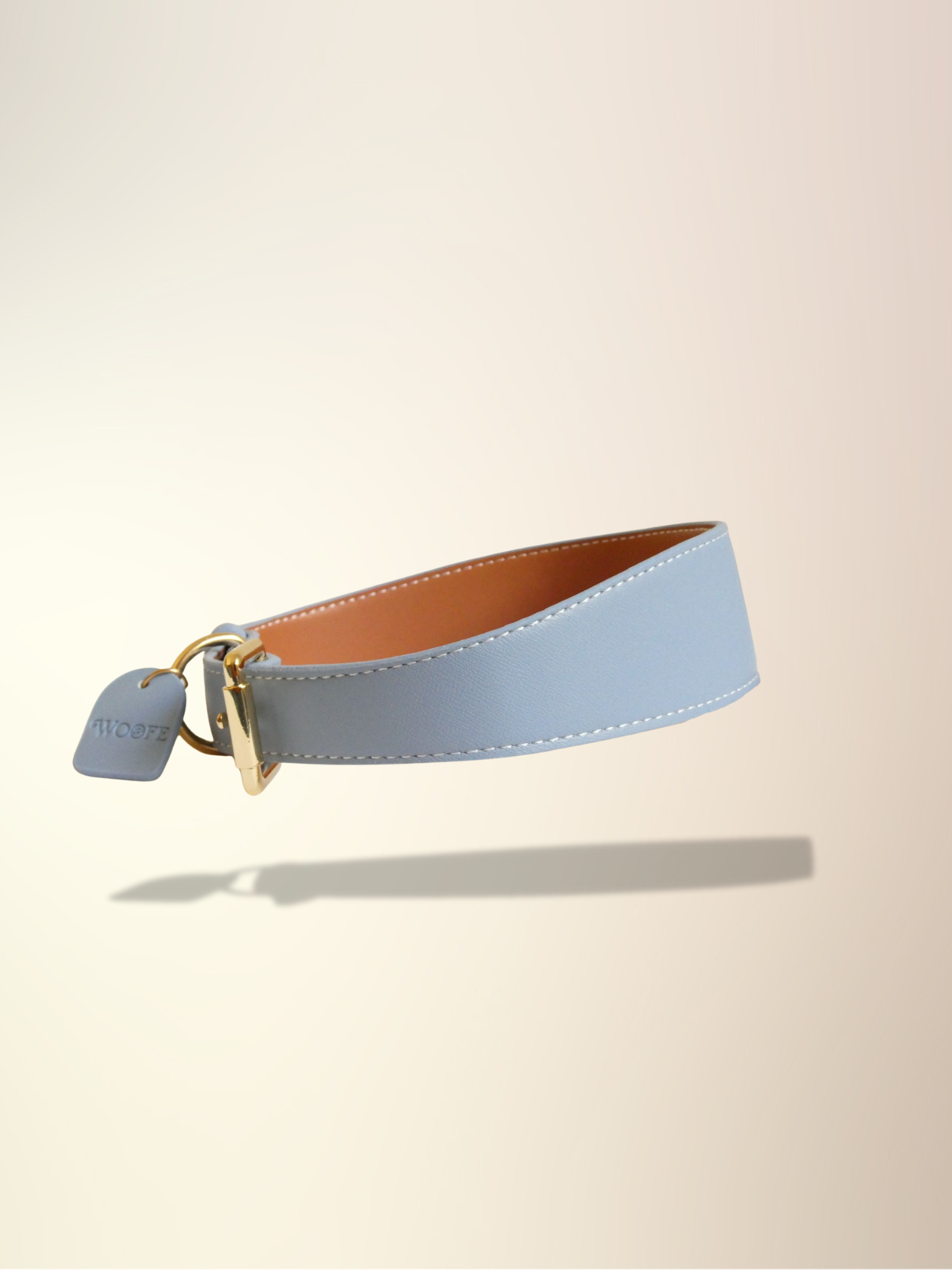 Blauwe veganistische leren halsband